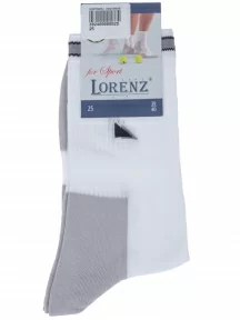 Мужские спортивные носки LORENZline, С21, БЕЛО-СЕРЫЕ