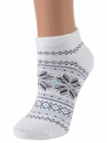 Набор из 8 пар женских полушерстяных носков (ТМ Grinston socks), PG-17D4-8, БЕЛЫЕ