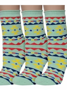 Комплект из 3 пар женских махровых носков ХОХ, 3-GZ-3Rs, GZ-3R24, САЛАТОВЫЕ