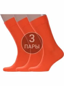 Комплект из 3 пар мужских носков Sergio Di Calze (PINGONS) из мерсеризованного хлопка, 3-17SC6, ОРАНЖЕВЫЕ