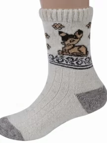 Детские носки из 100% монгольской шерсти (Монголка), 02107, СЕРЫЕ