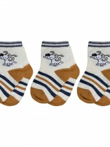 Комплект из 3 пар детских носков Гамма, 3-С1567, КРЕМОВЫЕ