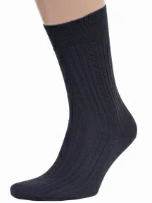 Мужские носки из 100% хлопка RuSocks (Орудьевский трикотаж), М3-11001, рис. 02, ТЕМНО-СЕРЫЕ