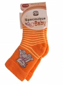 Детские махровые носки Брестские(БЧК), 14С3060, рис. 098, ОРАНЖЕВЫЕ