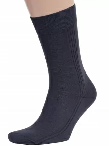 Мужские носки из 100% хлопка RuSocks (Орудьевский трикотаж), М3-11001, рис. 03, ТЕМНО-СЕРЫЕ