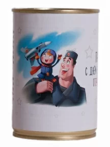 Мужские носки "Трио " в банке, 1БАН_23, "ПАПА, С днем Защитника Отечества" / черные