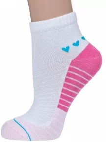Детские укороченные носки Брестские (БЧК), 15С3085, рис. 162, БЕЛО-РОЗОВЫЕ