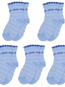 Комплект из 5 пар детских носков LORENZLine, 5-Л23, ГОЛУБЫЕ