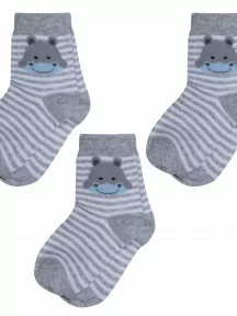 Комплект из 3 пар детских носков RuSocks (Орудьевский трикотаж), 3-Д3-13788, рис. 03, СЕРЫЕ