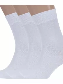 Комплект из 3 пар мужских носков DiWaRi, 3-7С-23СП, рис. 000, БЕЛЫЕ