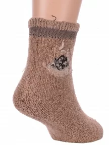 Детские теплые махровые носки Hobby Line, Ндад7618-02, СВЕТЛО-КОРИЧНЕВЫЕ