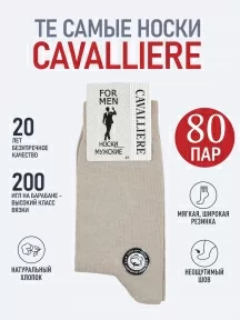 Набор из 80 пар мужских носков "Cavalliere" (RuSocks), CR-80, темно-бежевые