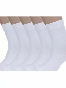 Комплект из 5 пар мужских носков RuSocks (Орудьевский трикотаж), 5-М-1134, БЕЛЫЕ