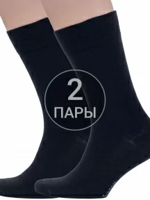 Комплект из 2 пар мужских носков Grinston socks (PINGONS) ЧЕРНЫЕ (2-17D1)