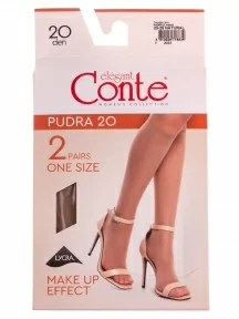 Комплект из 2 пар женских гольфов Conte, 21С-185СП/PUDRA 20, Natural, телесные