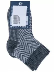 Детские полушерстяные носки RuSocks (Орудьевский трикотаж), Д-382, ТЕМНО-СЕРЫЕ с белым, рис. 0