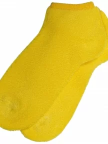 Детские короткие носки с наружной махрой ХОХ, DZ-3R18, ЖЕЛТЫЕ