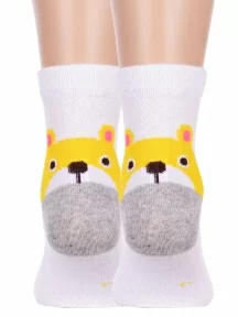 Комплект из 2 пар детских носков Hobby Line, 2-Ндх3567, БЕЛО-ЖЕЛТЫЕ