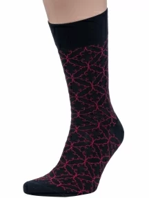 Мужские носки из мерсеризованного хлопка Sergio Di Calze (PINGONS), 20SC3, ЧЕРНО-КРАСНЫЕ