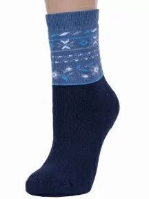 Комплект из 3 пар женских махровых носков Гамма, 3-С452, ТЕМНО-СИНИЕ