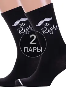 Комплект из 2 пар мужских спортивных носков Брестские (БЧК) рис. 155, ЧЕРНЫЕ (2-21С4201)