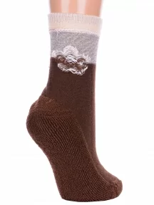 Женские полушерстяные носки с махровым следом LORENZline, В14М, КОРИЧНЕВЫЕ