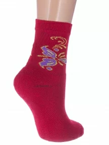 Женские носки с махровой стопой Альтаир, С26, КРАСНЫЕ