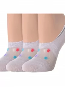 Комплект из 3 пар женских подследников LORENZLine, 3-И30, СЕРЫЕ