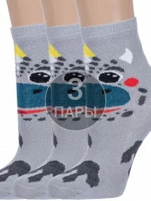 Комплект из 3 пар детских носков "Красная ветка", 3-С-2163, СЕРЫЕ