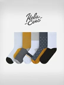 Набор из 5 пар мужских носков "Нева-Сокс", НС-5-НМ47, микс "Пингвин мадагаскарский"