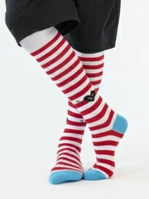 Гольфы unisex St. Friday Socks, tel-1072-02, "Дела сердечные, полоски поперечные"