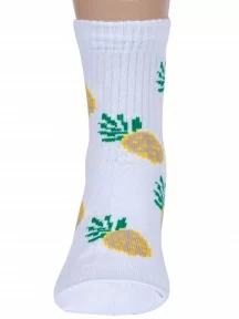 Детские носки Альтаир, А225, БЕЛЫЕ с бежевыми ананасами