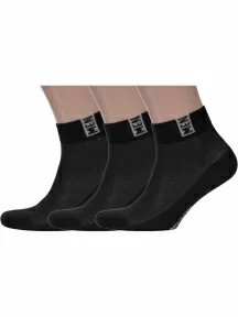 Комплект из 3 пар мужских носков RuSocks (Орудьевский трикотаж) ЧЕРНЫЕ (3-М-2211)