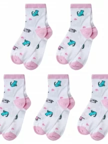 Комплект из 5 пар детских носков LORENZLine, 5-Л98, РОЗОВЫЕ