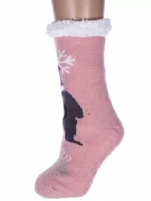 Женские меховые антискользящие носки Hobby Line, Нжмех3097-05-10, РОЗОВЫЕ