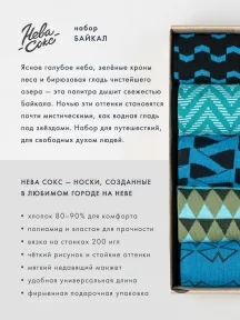 Набор из 5 пар мужских носков "Нева-Сокс", НС-5-НМ40, микс "На Байкале"