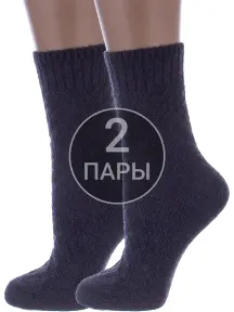 Комплект из 2 пар женских полушерстяных носков RuSocks (Орудьевский трикотаж) ТЕМНО-СИНИЕ (2-Ж3-38847)