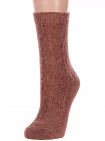 Женские теплые носки Hobby Line, Нжш33-09, КОРИЧНЕВЫЕ