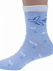 Комплект из 5 пар детских носков LORENZLine, 5-Л87, ГОЛУБЫЕ