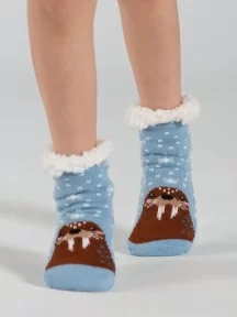 Детские антискользящие махровые носки Oemen, PK548, ГОЛУБЫЕ