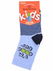 Детские носки Брестские (БЧК), 14С3081, рис. 4014, БЛЕДНО-ГОЛУБЫЕ