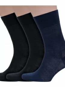 Комплект из 3 пар мужских носков Grinston socks (PINGONS) из 100% микромодала, 3-15D7, микс 2
