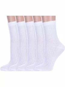 Комплект из 5 пар детских носков Альтаир, 5-М20, БЕЛЫЕ