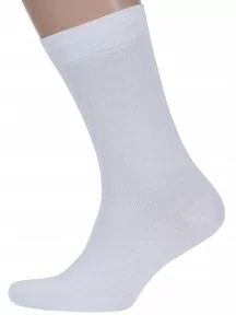 Мужские носки из мерсеризованного хлопка ХОХ, X-1110, БЕЛЫЕ