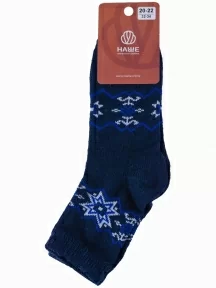 Детские теплые носки "НАШЕ" Смоленской чулочной фабрики, 236С1, рис. 1, ТЕМНО-СИНИЕ №3-1