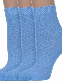 Комплект из 3 пар женских бамбуковых носков ХОХ, 3-G-223, ГОЛУБЫЕ
