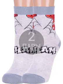 Комплект из 2 пар детских носков MARVEL Conte kids рис. 411, СВЕТЛО-СЕРЫЕ (2-17С-132/2СПМ)