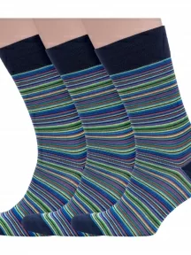 Комплект из 3 пар мужских носков Sergio Di Calze (PINGONS) из мерсеризованного хлопка, 3-16SC3, СИНИЕ