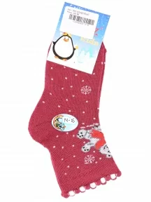 Детские махровые носки LORENZline, Л62, БОРДОВЫЕ