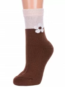 Женские полушерстяные носки с махровым следом LORENZline, В14М, КОРИЧНЕВЫЕ